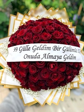 99 Kırmızı Gül Buketi